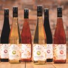 Lahve Svatomartinského vína na dřevěném stole