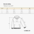 tabulka velikosti damska mikina