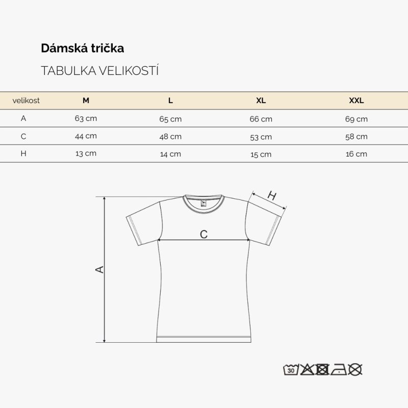 tabulka-velikosti-damske-triko Dámské tričko Miluju víno